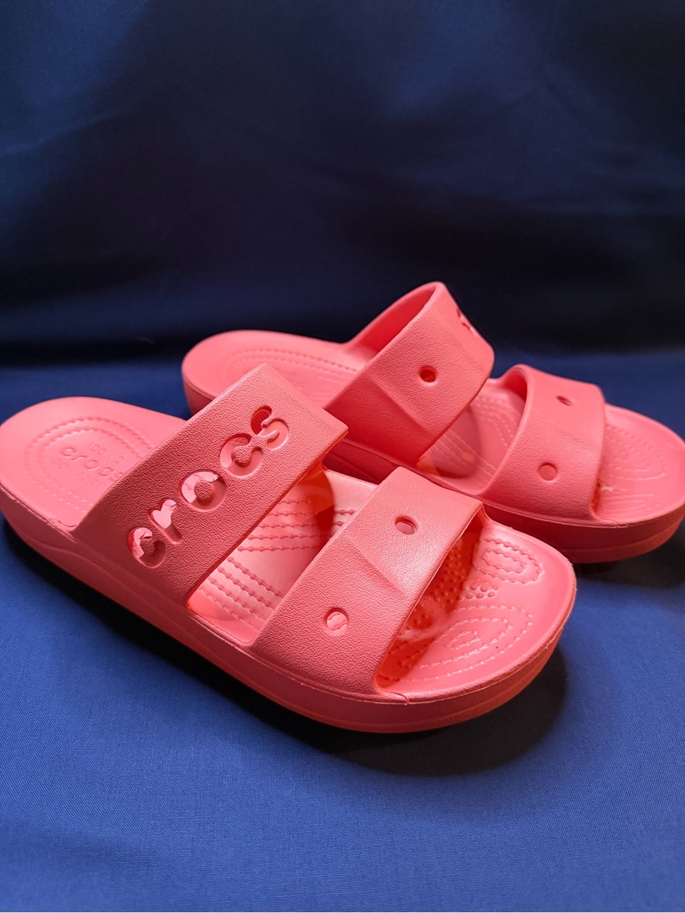 CROCS Women’s Hot Pink Double-Strap Slide Sandals